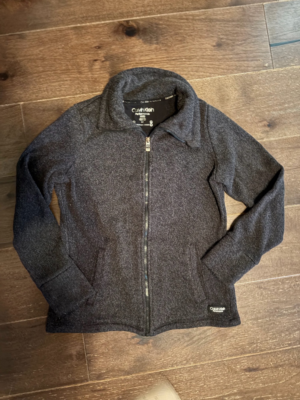 Calvin Klein Women's Charcoal Gray Full-Zip Jacket